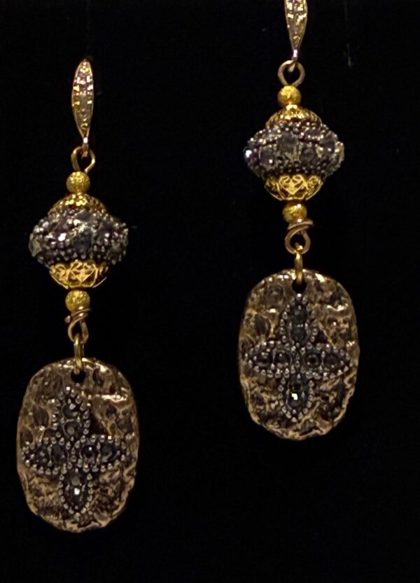 Baroque Style Earrings With CZ Accents
