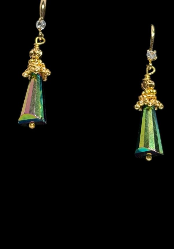 Irridescent Swarowski Dangles With CZ Accents