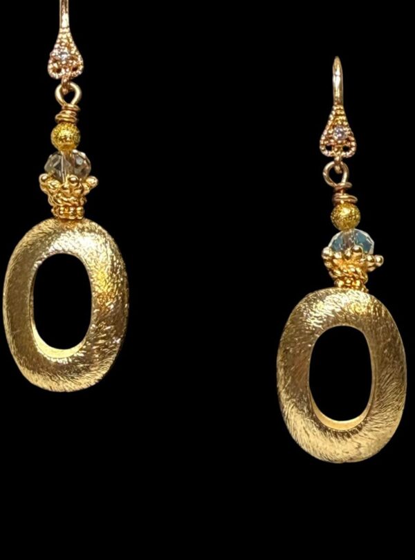 Matte Gold Loops, Swarovski Crystals, CZ Accents