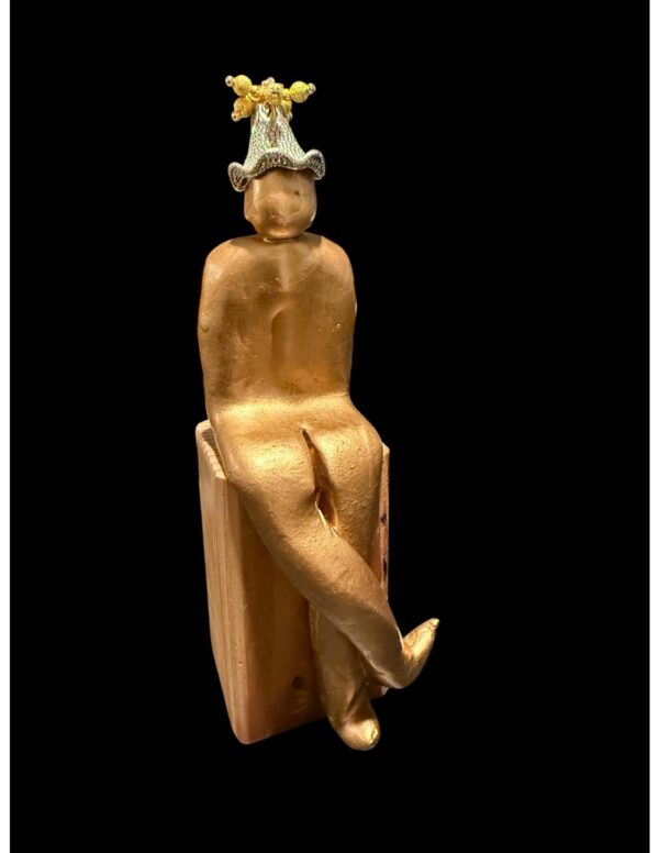 Silver Hat with Gold Beads
